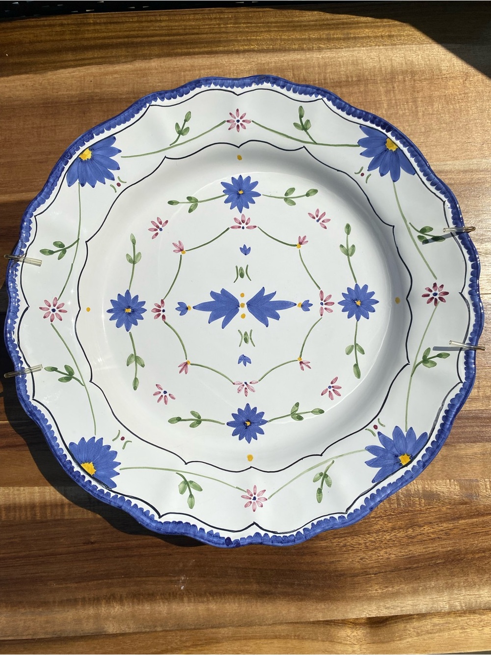 Hand Painted Floral Decorative Plate Made in Portugal